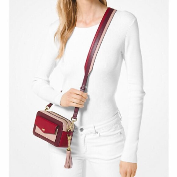 MICHAEL KORS SMALL TRI-COLOR LEATHER CAMERA BAG - Picture 5 of 15